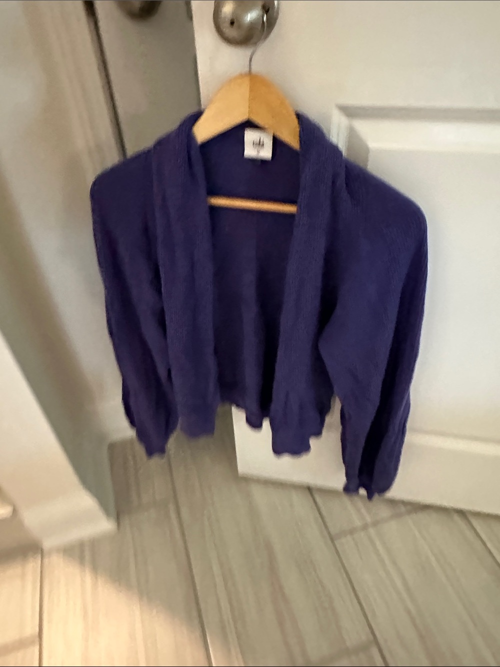 CAbi Purple Open-Front Cropped Cardigan